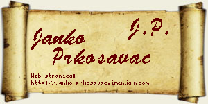 Janko Prkosavac vizit kartica